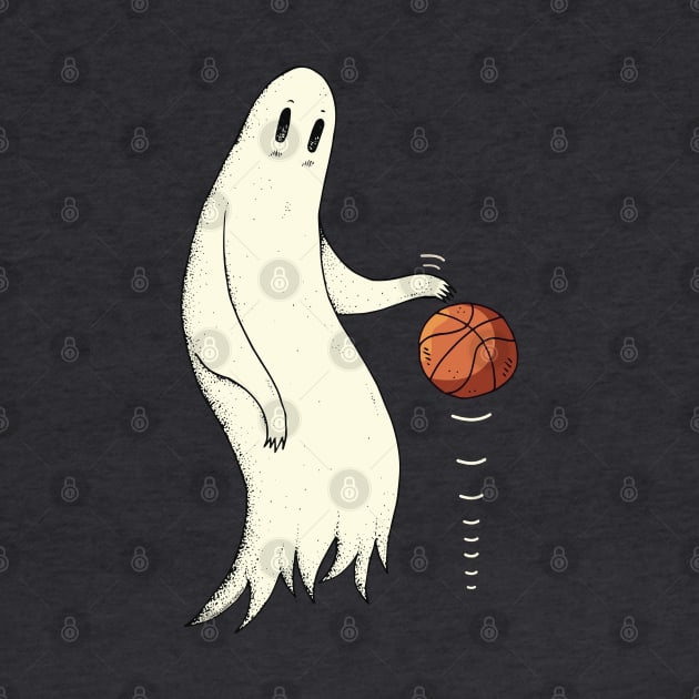 Funny Cool Ghost Dribbling Basketball by Dibble Dabble Designs